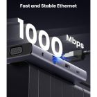 Концентратор Ugreen USB3.1 Type-C to HDMI/VGA/USB 3.0х3/RJ45/SD/TF/PD/35мм TRRS 100W 10-in-1 (15601)