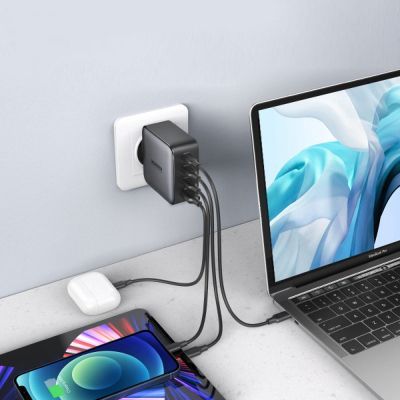 Зарядний пристрій Ugreen 4xUSB 100W (3xUSB-C+USB-A) Gan Tech Fast GAN Charger black CD226 (40747)