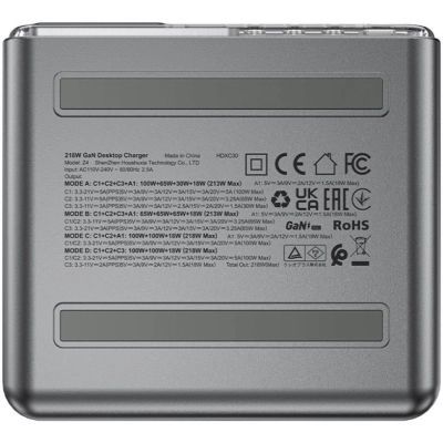 Зарядное устройство Acefast 4xUSB 218W (3xUSB-C + USB-A) Gan Z4 Fast Charger (6974316282587)