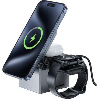 Зарядний пристрій Acefast Wireless QI 3in1 15W E18 Rubik\'\'s (6974316282884)