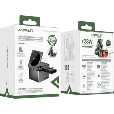 Зарядний пристрій Acefast Wireless QI 3in1 15W E18 Rubik\'\'s (6974316282884)