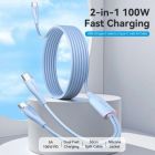 Дата кабель USB-C to 2xUSB-C 1.5m 5.0A Silicone Type Blue Vention (CTMSG)