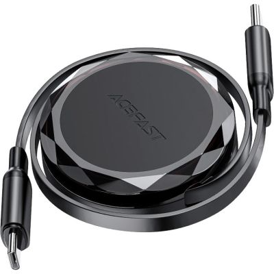Дата кабель USB-C to USB-C 0.8m 60W dual retraction C13-03 Black Acefast (6974316280132)