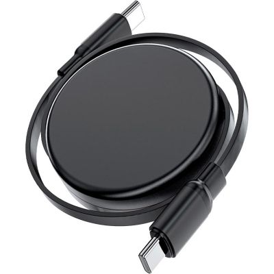 Дата кабель USB-C to USB-C 0.8m 60W dual retraction C13-03 Black Acefast (6974316280132)