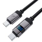 Дата кабель USB-C to USB-C 1.2m 60W digital display C15-03 Black Acefast (6974316283720)