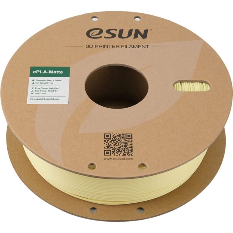 Пластик для 3D-принтера eSUN ePLA-Matte, 1,75мм, 1кг, yellow, almond (ePLA-Matte-P175AY1)