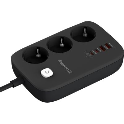 Мережевий фільтр живлення ColorWay (CW-CHE34PDB) 3 роз/4USB GaN3 Pro (CW-CHE34PDB)