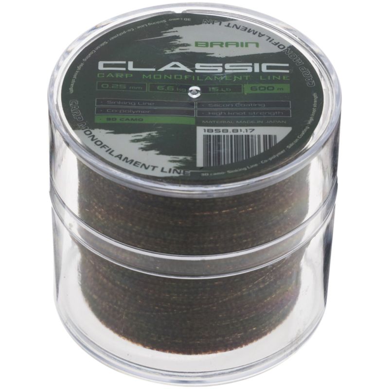 Волосінь Brain Classic Carp Line 3D (camo) 600m 0.25mm 15lb 6.6kg (1858.81.17)