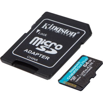 Карта памяти Kingston 64GB microSDXC сlass 10 UHS-I U3 V30 A2 Canvas Go Plus G4 (SDCG4/64GB)
