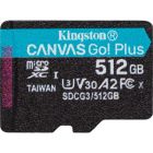 Карта пам\'яті Kingston 512GB microSDXC сlass 10 UHS-I U3 V30 A2 Canvas Go Plus G4 (SDCG4/512GBSP)