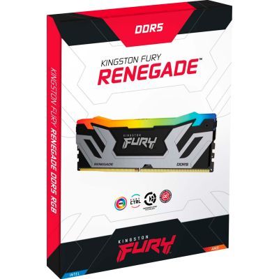 Модуль пам\'яті для комп\'ютера DDR5 48GB (2x24GB) 8400 MHz Renegade RGB Silver XMP Kingston Fury (ex.HyperX) (KF584CU40RSAK2-48)