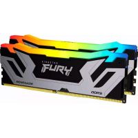 Модуль пам\'яті для комп\'ютера DDR5 48GB (2x24GB) 8400 MHz Renegade RGB Silver XMP Kingston Fury (ex.HyperX) (KF584CU40RSAK2-48)