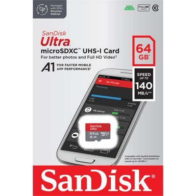 Карта памяти SanDisk 64GB microSDXC class 10 UHS-I A1 (SDSQUAB-064G-GN6MN)