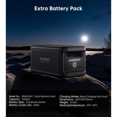 Додаткова батарея для зарядної станції Choetech (BS065-BAT-BK) 1536Wh (BS065-BAT-BK)