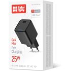 Зарядний пристрій ColorWay GaN Mini 25W PD Port PPS USB-C black (CW-CHS052PD-BK)