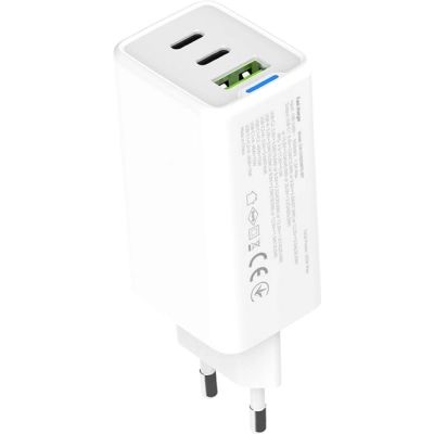 Зарядний пристрій ColorWay GaN Mini 65W PD Port PPS USB (USB-2C1A) white (CW-CHS058PD-WT)