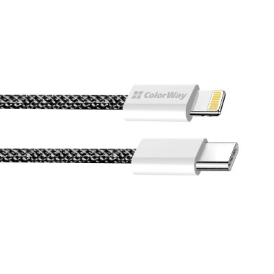 Дата кабель USB-C to Lightning 2.0m 27W PD FC black ColorWay (CW-CBPDCL068-BK)