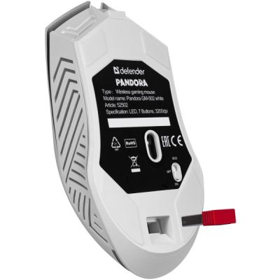 Мишка Defender Pandora GM-502 LED Wireless White (52502)