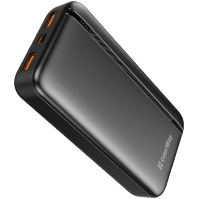Батарея универсальная ColorWay 20 000 mAh Portable Charger (USB/QC3.0 + USB-C/PD/22.5W) Black (CW-PB200LPB4BK-PD)