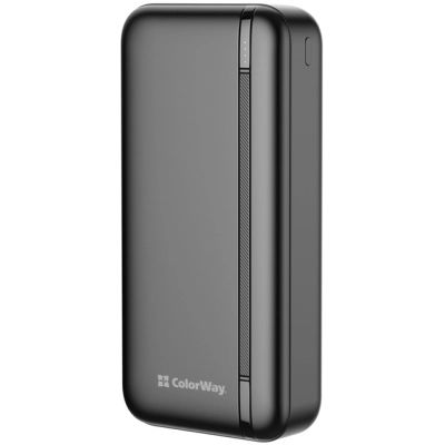 Батарея универсальная ColorWay 20 000 mAh Portable Charger (USB/QC3.0 + USB-C/PD/22.5W) Black (CW-PB200LPB4BK-PD)