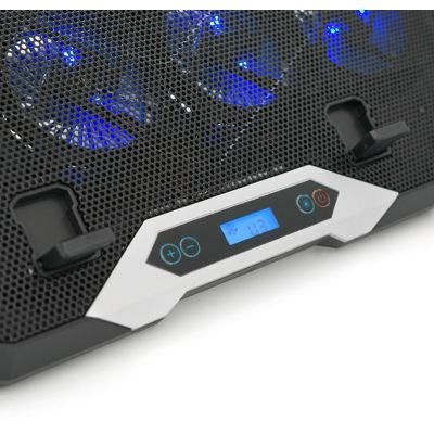 Підставка до ноутбука IceCoorel 10-17", 8*70mm, 2*USB, + LCD, 410x297x40mm, RGB (K10)