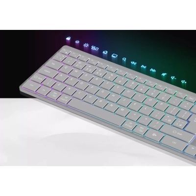 Клавиатура Canyon HKB-W11 Slim Dual Mode Wireless/Bluetooth RGB UA Grey (CNS-HBTK11G)
