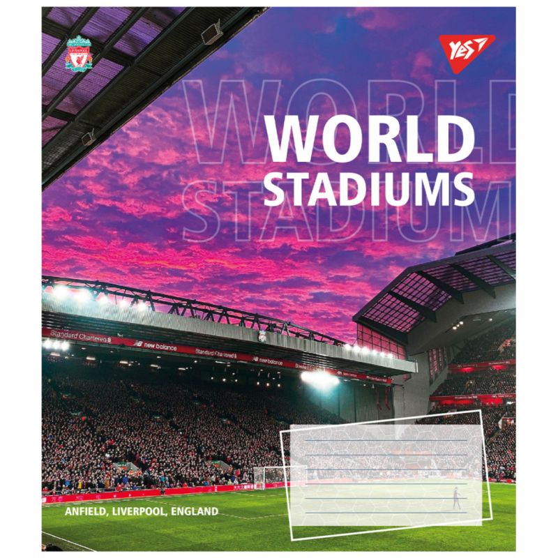 Зошит Yes World stadium А5 60 аркушів клітинка (767148) (10 шт)