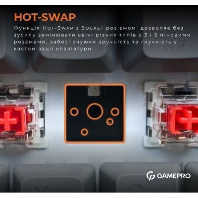 Клавіатура GamePro (MK130G Pro) Outemu Red Switch Hot-Swap 60 RGB USB/Wireless/Bluetooth Black (MK130G Pro)