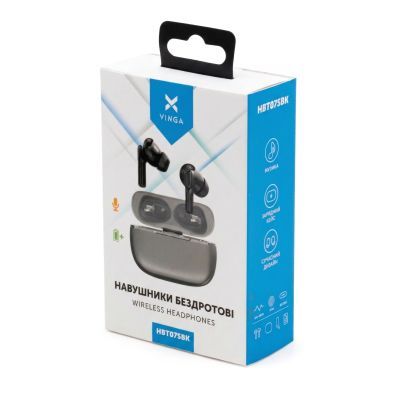 Наушники Vinga HBT075 Bluetooth Black (HBT075BK)