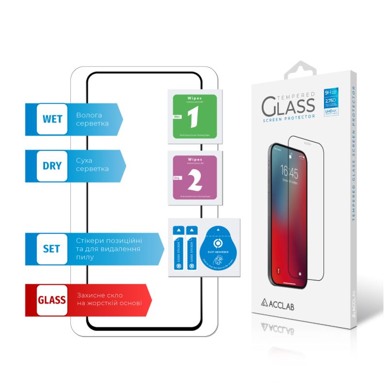 Стекло защитное ACCLAB Full Glue Xiaomi Redmi Note 13 Pro 4G Black (1283126583780)