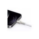 Дата кабель USB 2.0 AM to Lightning 2.0m Cafule Series Metal 2.4A White Baseus (CALJK-B02)