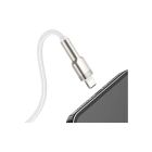 Дата кабель USB 2.0 AM to Lightning 2.0m Cafule Series Metal 2.4A White Baseus (CALJK-B02)