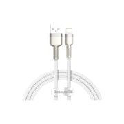 Дата кабель USB 2.0 AM to Lightning 2.0m Cafule Series Metal 2.4A White Baseus (CALJK-B02)