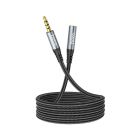Кабель мультимедійний 3.5mm M to 3.5mm F 1.0m Gray HOCO (6931474762153)