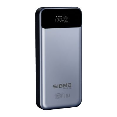 Батарея универсальная Sigma X-power SI30A7QLX 30000mAh, PD/130W, LED, cable 100w, silver (4827798479117)