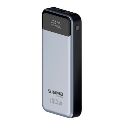 Батарея универсальная Sigma X-power SI30A7QLX 30000mAh, PD/130W, LED, cable 100w, silver (4827798479117)