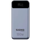 Батарея универсальная Sigma X-power SI30A7QLX 30000mAh, PD/130W, LED, cable 100w, silver (4827798479117)