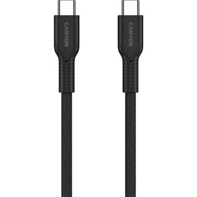 Дата кабель USB-C to USB-C 1.0m OnWire 60CL C-C 60W COLOR Braided 1m Black Canyon (CND-CCAP60AB10B)