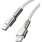 Дата кабель USB-C to Lightning 1.0m Cafule Metal PD 20W white Baseus (CATLJK-A02)