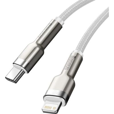 Дата кабель USB-C to Lightning 1.0m Cafule Metal PD 20W white Baseus (CATLJK-A02)