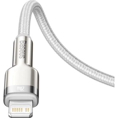 Дата кабель USB-C to Lightning 1.0m Cafule Metal PD 20W white Baseus (CATLJK-A02)