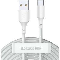 Дата кабель USB 2.0 AM to USB-C 1.5m 5A Simple WisdomKit (2PCS) white Baseus (TZCATZJ-02)