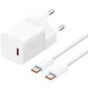 Зарядное устройство Baseus GaN5 Fast Charger USB-C 30W + Cable 1.0m Type-C 100W white (P10110902213-00)