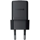 Зарядное устройство Baseus Palm Fast Charger 1C 20W + Cable 1.0m Type-C 60W black (P10111602113-01)