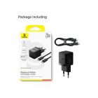 Зарядное устройство Baseus Palm Fast Charger 1C 20W + Cable 1.0m Type-C 60W black (P10111602113-01)