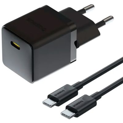 Зарядний пристрій Baseus Palm Fast Charger 1C 20W + Cable 1.0m Type-C 60W black (P10111602113-01)