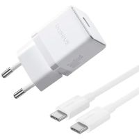 Зарядний пристрій Baseus Palm Fast Charger 1C 30W + Cable 1.0m Type-C 60W white (P10111605213-01)