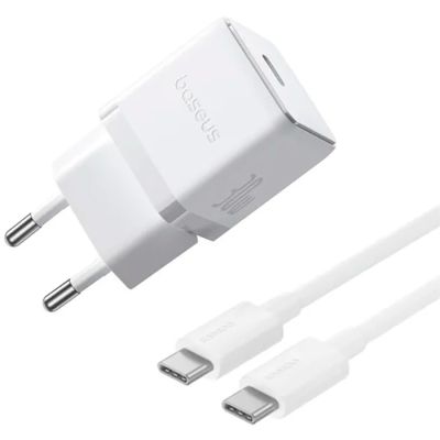 Зарядний пристрій Baseus Palm Fast Charger 1C 30W + Cable 1.0m Type-C 60W white (P10111605213-01)
