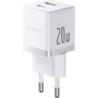Зарядний пристрій Baseus Palm Fast Charger C+U 20W moon white (P10111608213-00)