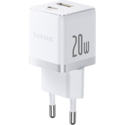 Зарядний пристрій Baseus Palm Fast Charger C+U 20W moon white (P10111608213-00)